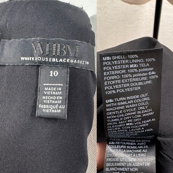 WHBM Metallic Tweed Dress Black Boucle Sheath Academia Career Preppy Size 10 - Picture 9 of 10